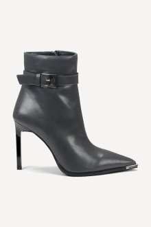 Кожени боти с висок ток ADL-145-26-сив