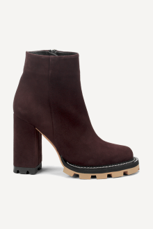 Велурени боти с висок ток ADL-671-26-кафяв