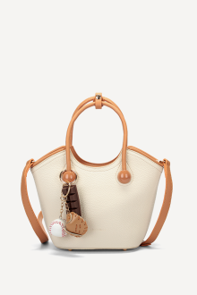 Чанта от еко кожа KB-27066-бежов-кафяв