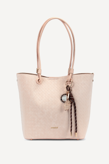 Чанта от естествен набук и еко кожа KB-7460-пудра