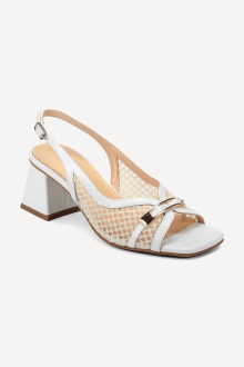 Кожени сандали със среден ток MGZ-330-3124-бежов-бял