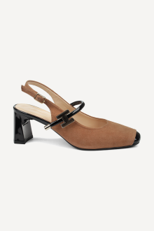 Сандали от естествен велур и лак MGZ-71-4445-кафяв