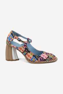 Кожени обувки на висок ток с принт MGZ-90-065-мулти