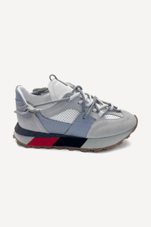 Спортни обувки от кожа и велур NSR-9364-бял-сив