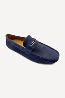 Мокасини от естествен велур SG-6668-син