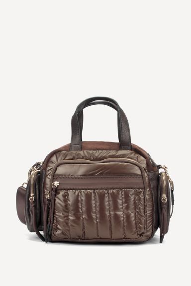 Чанта от естествен велур и текстил KB-27069