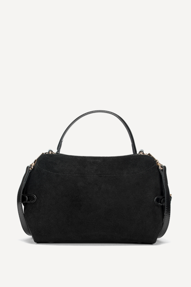 Чанта от естествен велур и еко кожа KB-27082-черен