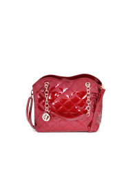Handbag made of eco patent leather in bordo YZ-310204
