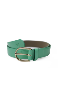 Ladies belt made of PU patent leather LD772 Green