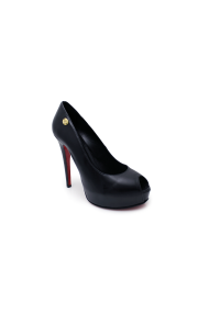 Дамски обувки от естественa кожа в черен цвят CP-1629 