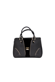 Handbag leather and eco leather in black CV-472-88