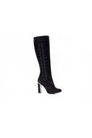 Ladies boots black natural suede T1- 283-11