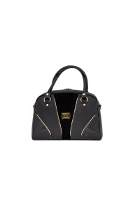 Handbag leather and eco leather in black CV-483-88