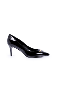 Ladies shoes natural patent leather in black CP-2631