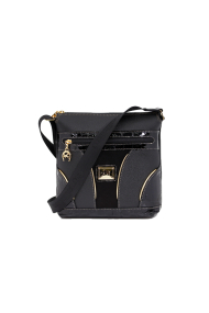 Дамска чанта естествена и еко кожа в черен цвят CV-405-88