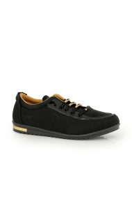 Дамски спортни обувки от черна еко кожа DM-46415