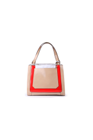 Ladies bag leather combination beige and red BLC-C430