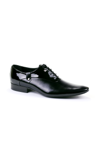 Male shoes made of leather with patent leather CP-3701 black