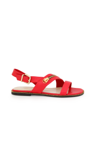 Дамски сандали от естествена кожа в червен цвят Т1-351-06-3