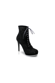  Ladies boots-suede and lace CP-1906 Black
