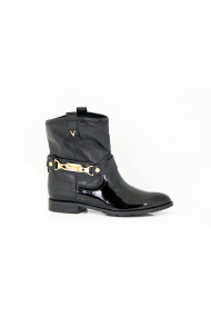 Ladies boots made of natural patent leather and leather CP-2497 Черен