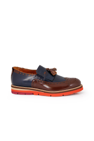  Male leather shoes in blue and brown MCP-55278
