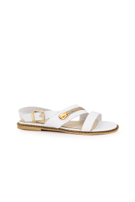   Ladies sandals made of leather in white Т1-351-06-2