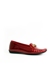  Ladies moccasins red patent leather Н1-14-583
