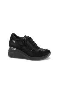 Дамски спортни обувки от естествен набук и лак ALP-21039