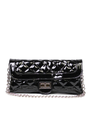 Handbag made of eco patent leather in black YZ-1483