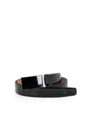 Men's belt made of natural patent leather in black BD-1500-07