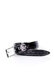 Men's elegant belt made of patent leather 2091 Black