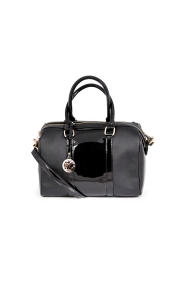 Handbag eco leather and patent leather in black YZ-310412