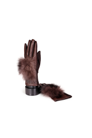 Дамски ръкавици от естествена кожа и текстил CK-D-101