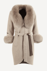 Палто от алпака и яка от лисица CK-9021