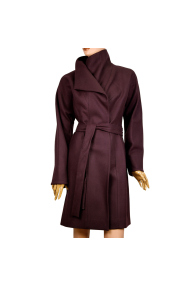 Дамско палто от кашмир в цвят бургунди DB-177