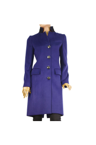 Ladies blue coat cashmere and wool DB-259 