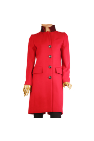 Ladies red coat cashmere and wool DB-259