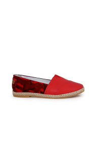  Ladies Espadrilles red leather with suede Military Н1-15-533