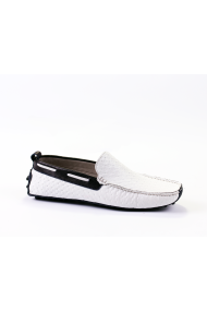  Male moccasins leather white МВ 3012-36 