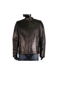 Male black leather jacket JK-1152
