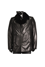 Male jacket black leather JK-3047 