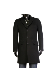 Мъжко палто от вълна в черен цвят MP-9405