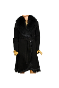Ladies coat suede black MF-1098 