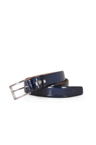 Men's leather belt in blue and black BD-1500 
