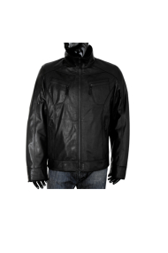 Male jacket made of leather 91-717 Black