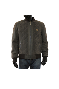 Male jacket made of suede with leather H-1061 Brown