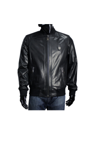 Male jacket made of leather H-1061A Black