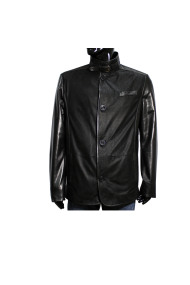 Male jacket made of leather H-1365 Black