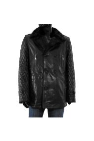 Male jacket made of leather L-214 Black